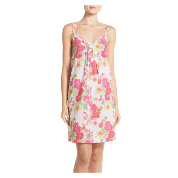Lauren Ralph Lauren Strappy Cotton Chemise Floral Print, XS