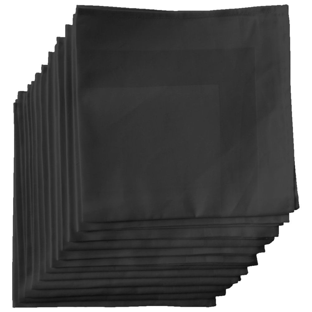 American Pillowcase Cloth Dinner Napkins Set of 12 Black Satin Band