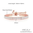 thumbnail image 2 of LSLJS Bracelet Multicolore 2*4mm Zircon Rond Couleur Diamant Complet, Bracelet en Cristal Réglable (Rectangle Platine), Cadeaux pour Anniversaire Saint-Valentin Noël Fête des Mères, 2 of 2