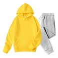 thumbnail image 5 of Txeol Sweatsuits Men 2 Piece Outfit Sets Long Sleeve Hoodie Sweatshirts and Jogger Drawstring Pants with Pockets Oversized 2 Piece Track Suits Yellow,XXXL, 5 of 8