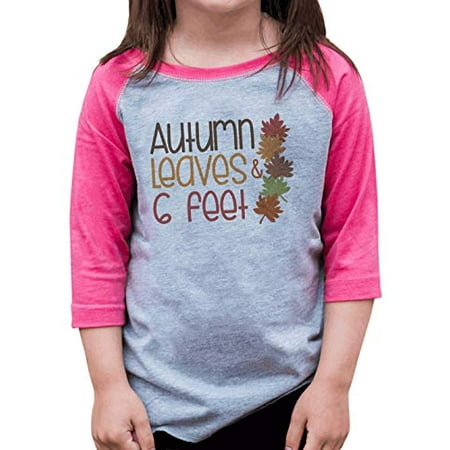 

7 ate 9 Apparel Girls Autumn Leaves & 6 Feet Quarantine Raglan Pink