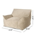 thumbnail image 6 of Noble House Velie Velvet Bean Bag Chair, Taupe, 6 of 8