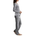 thumbnail image 2 of Blis Women's and Women's Plus Sleep Long Sleeve Satin Trim Pajama Pant Set, 2 of 3