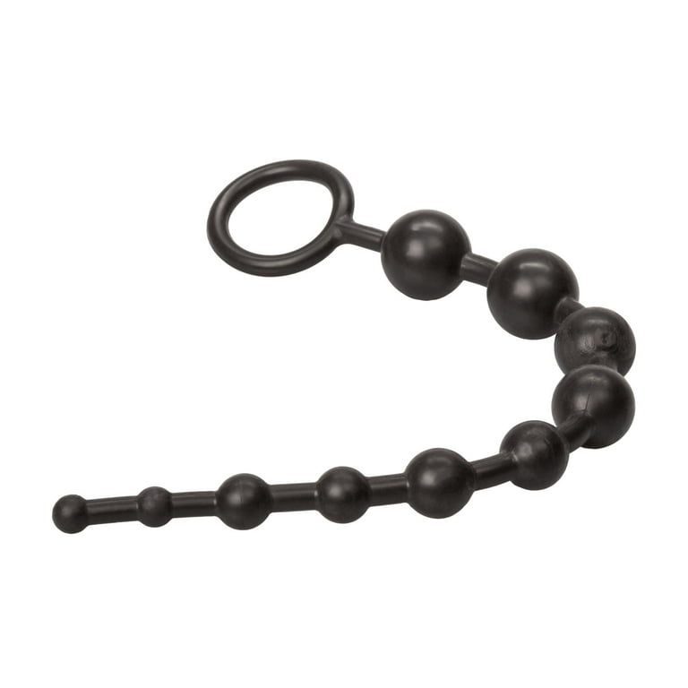 Anal Beads Ebony - CalExotics Superior X-10 Graduated Pliable Retrieval Looped Anal Beads -  Black - Walmart.com