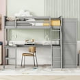 thumbnail image 4 of Churanty Twin Loft Bed with Wardrobe Storage Space, Wood Twin Size Loft Bed with Desk and Shelves for Kids Boys Girls Teens,Gray, 4 of 13