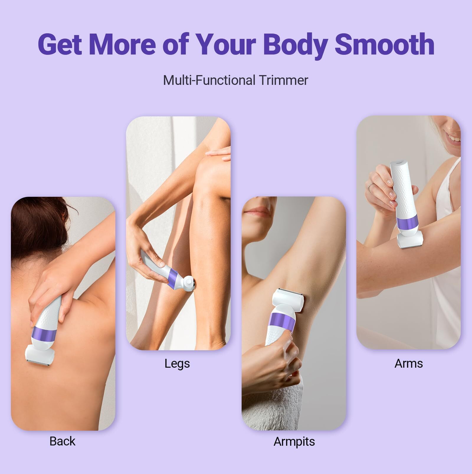 Olov Bikini Trimmer for Women, Rechargeable Electric Shaver with 3 Trimmer Heads, IPX7 Wet & Dry Waterproof Razor for Bikini Line, Legs, and Underarms – Smooth, Precise Hair Removal
