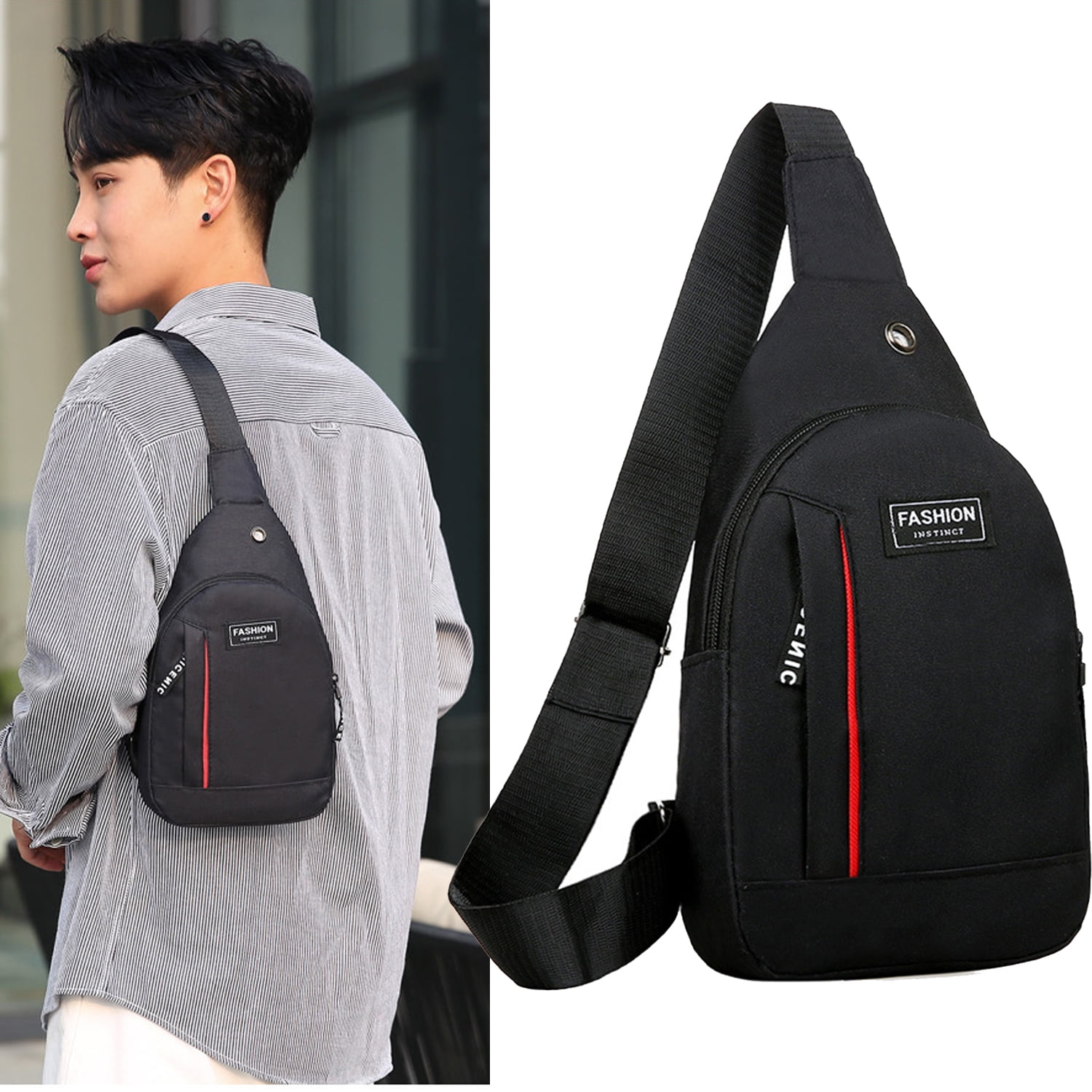 Men's USB Charge Shoulder Bag Antitheft Canvas Messenger Bag Men