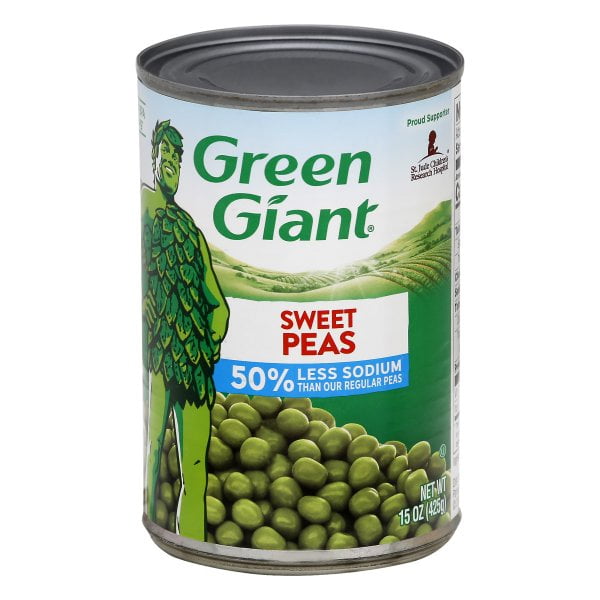 Green Giant 50% Less Sodium Sweet Peas, 15 oz Can