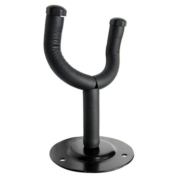 Guitar Wall Hanger / Holder / Stand / Rack / Hook with Round Plate (Black)