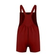 thumbnail image 7 of Diufon Plus Size Women Shorts Rompers Square Neck Sleeveless Playsuits Solid Color Bodysuits with Pockets, 7 of 7