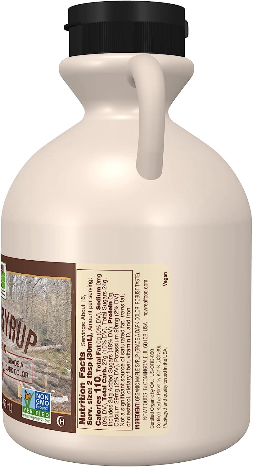NOW Real Food Organic Maple Syrup Grade A -- 16 fl oz Pack of 2