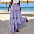 thumbnail image 6 of TaTaai Women's Boho High Waist Maxi Skirt with A-Line Silhouette, Ruffle Tiered Detail, Elastic Waistband, and Side Pockets Gift, 6 of 8