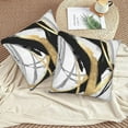thumbnail image 4 of Black White and Gold Throw Pillow Covers 16x16 Set of 2, Abstract Modern Striped Pillow Case Outdoor Decor Cushion Case Decoration for Home Couch Chair Sofa, 4 of 8