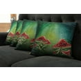 thumbnail image 2 of Ambesonne Colorful Throw Pillow Cover 4 Pack, Mysterious Mushrooms, 20", Sea Green Red Cream, 2 of 6