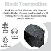 Black Tourmaline Crystals Rough Stone, 1/2lb Medium Pieces