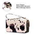 thumbnail image 3 of HAWEE Cellphone Wallet for Women Dual Zipper Long Purse with Removable Wristlet, Cow Peachy Beige, 3 of 6