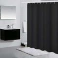 thumbnail image 2 of Fabric Shower Curtain Liner Solid Black with 12 Hooks & Metal Grommets, Hotel Quality,Machine Washable,for Bathroom,71x59", 2 of 2