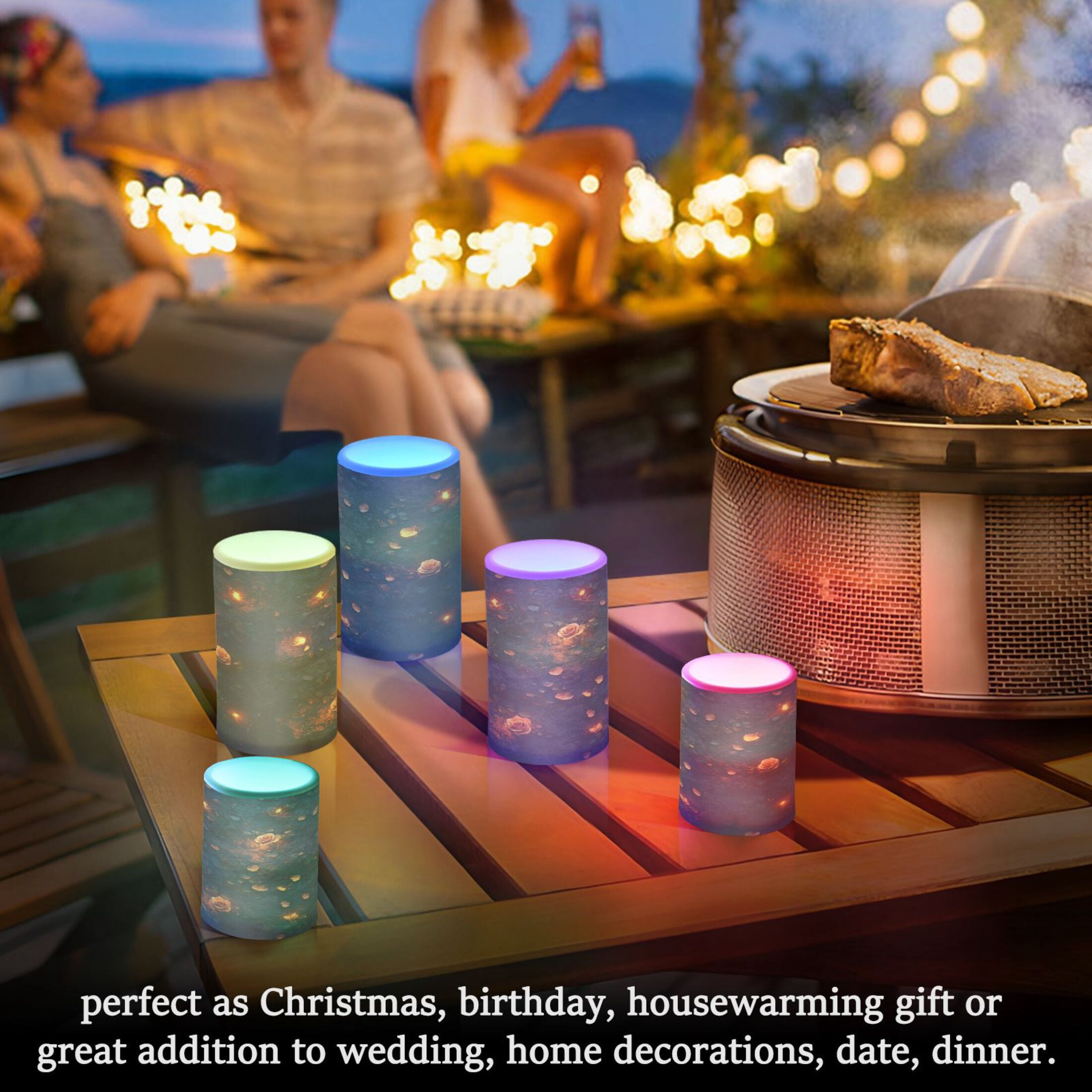WOBOGO Size Combo Candle Flickering Flameless with Remote Control and Timer for Romantic Atmosphere Glowing Roses