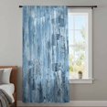 thumbnail image 3 of Blue Abstract Sheer Curtains 45 Inches Long, Vintage Geometric Gradient Oil Painting Simple Light Filering Curtains, Breathable Simi Curtain Privacy Drapes for Kitchen Bathroom Small Window Treatment, 3 of 9