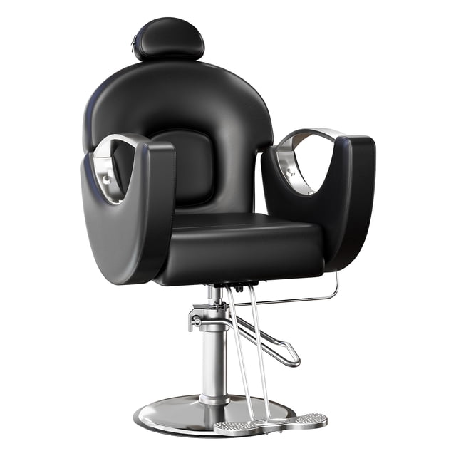Gaderth Chaise de Barbier, Chaise de Salon Inclinable pour Coiffeur, Chaise Pivotante à 360°, Chaise de Coiffeur avec Pompe Hydraulique, Repose-Pieds, Appui-Tête Réglable et Dossier Inclinable, Fauteuil de Spa pour Spa à Domicile Shampooing