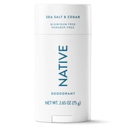 Native Deodorant, Aluminum Free, Sea Salt & Cedar, for Women and Men, 2.65 oz