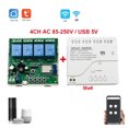 thumbnail image 2 of Tuya Smart Wifi Motor Switch Module RF 433 Radio Control Remoto 4CH Inching Relay para Alexa Google Home, 4CH AC85-250V, 2 of 6