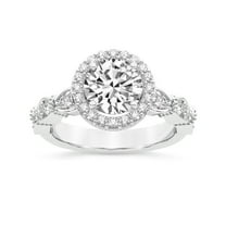 IGI Certified 4 Carat Round Shape Lab Grown Diamond Engagement Ring | 14K White Gold | Micaela Halo Diamond Ring | FG-VS1-VS2 Quality Friendly Diamonds