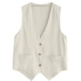 thumbnail image 4 of Beige Tank Tops for Women All Casual Women's Thin Vest Top for Outer Wear Casual Stylish Short Vest, 4 of 5
