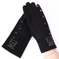 thumbnail image 1 of Guantes cálidos N915 de gamuza de invierno para mujer, de doble capa y con acolchado de terciopelo, para montar con pantalla táctil, 1 of 6