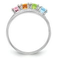 thumbnail image 3 of Sterling Silver Rhodium-plated Synthetic 4 Stone Mother's Ring XMR7/4SS, 3 of 5