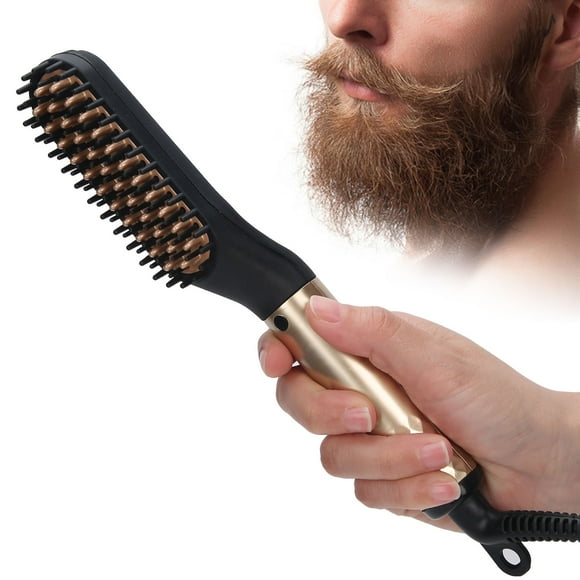 Beard Straightening Comb, Portable Professional Beard Straightener, Beard Straightener Brush for Men's Beard Styling Remove Split Ends US Plug,UK Plug,EU Plug