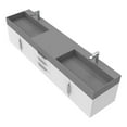 thumbnail image 2 of Amazon 84" White Wood Floating Vanity with Gray Top and Brushed Nickel Trim, 2 of 10