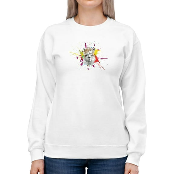 Watercolored Llama Sweatshirt Women -SPIdeals Designs, Female 5X-Large