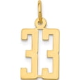 thumbnail image 1 of 14K Yellow Gold Small Elongated Number 33 Charm Made In United States les33, 1 of 6