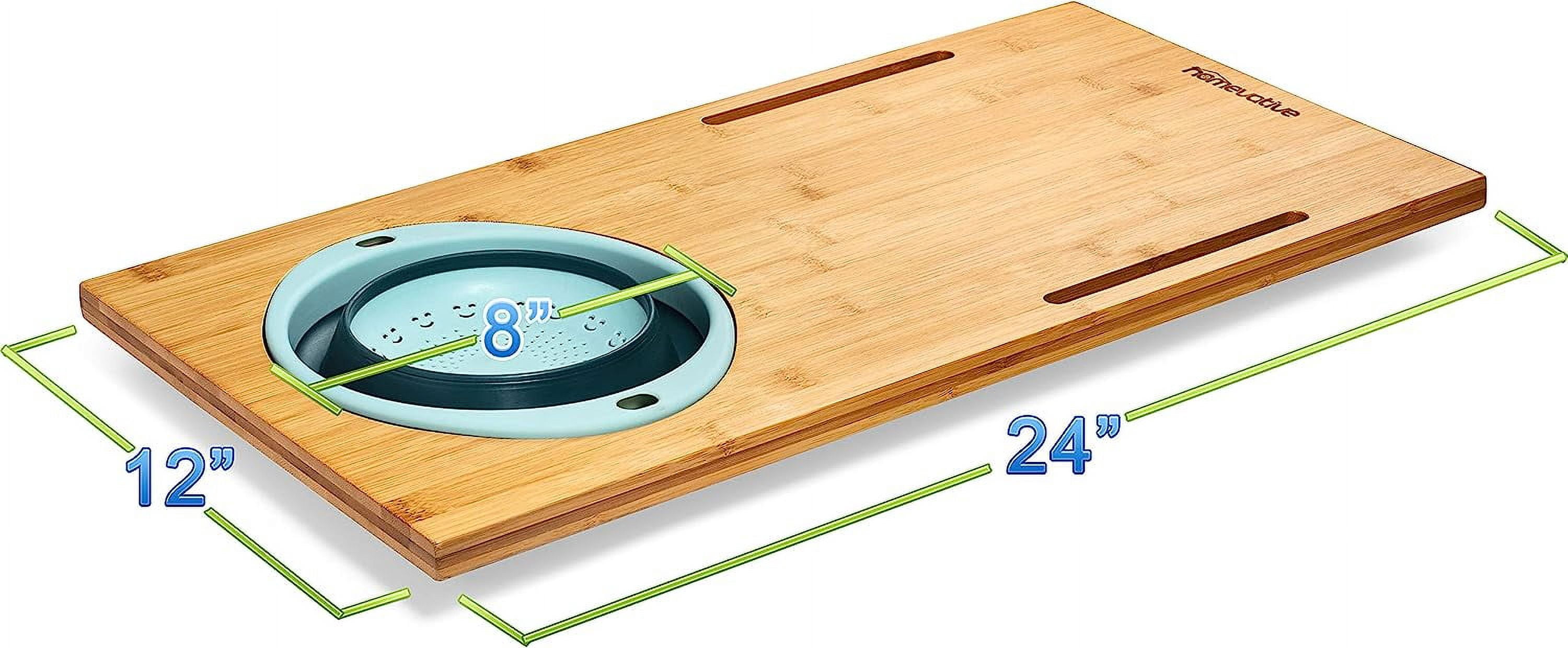 Homevative Bamboo Cutting Board with Colander
