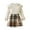 Khaki, variant on Gaexia Ribbed Long Sleeve Top and Plaid Skirt Two Piece Set for Toddler and Little Girls Comfortable Outfits,White,4-5 Years