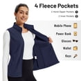 thumbnail image 2 of YUCOLEN Women's Fleece Vest Warm Soft Sleeveless Zip Outerwear Jackets with Zipper Pockets Navy L, 2 of 6