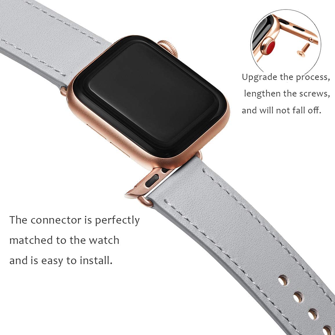 leather apple watch band 38mm rose gold