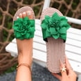 thumbnail image 2 of KIJBLAE Women's Round Toe One Band Soft Sole Slide Slippers, Wide Width Indoor Outdoor Non Slip Casual Summer Beach Slides Green 37, 2 of 9