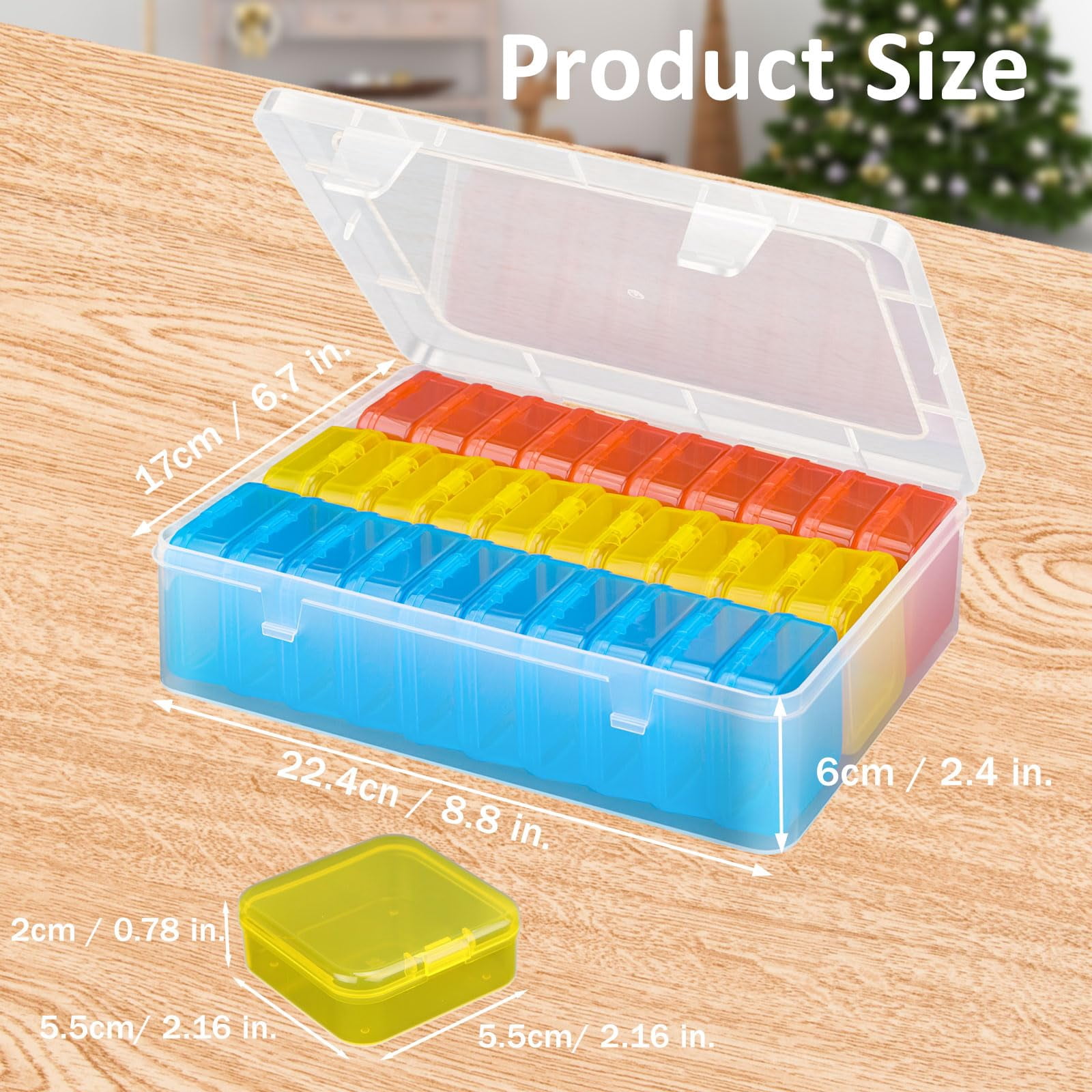 Bead Organizer Box 62Pcs Small Storage Plastic Cases Mini Clear Containers with Hinged Lid for Bracelet Making DIY Jewelry Craft Nails