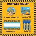 thumbnail image 5 of Construction Birthday Party Supplies Truck Birthday Paper Plates and Napkins Sets with Tablecloth Forks for 20 Guests Disposable Party Dessert Dinnerware Construction Decor, 5 of 7