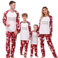 thumbnail image 6 of Meichang Merry Christmas Pajamas for Family Matching Sets Funny Letter Print Plaid Long Sleeve Top and Pant Holiday Nightwear, 6 of 10