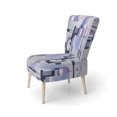 thumbnail image 3 of Designart "Dynamic Rhythm Purple Suprematism II" Purple Abstract Suprematism Upholstered Accent Chair - Modern Arm Chair For Living Room, 3 of 7