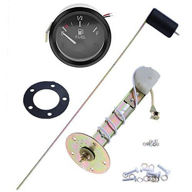 HUGFEGWE 2" 52mm Fuel Level Gauge Universal Car SUV w/Fuel Sensor E-1/2-F Pointer Meter 12V CJB91-89395