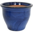 thumbnail image 3 of Sunnydaze Studio 18.5" x 18.5" x 15" Round Imperial Blue Ceramic Outdoor Planter, 3 of 14