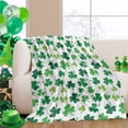 thumbnail image 2 of Yibo Happy St.Patrick's Day Blankets Lucky Shamrocks Leaves Fuzzy Soft Bed Cover Bedspread Microfiber Luxury Blanket for Travel Stadium Camping Couch Sofa Chair, 2 of 8