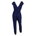 thumbnail image 2 of eVogues Plus Size Deep V-Neck Jumpsuit Navy 19713, 2 of 4