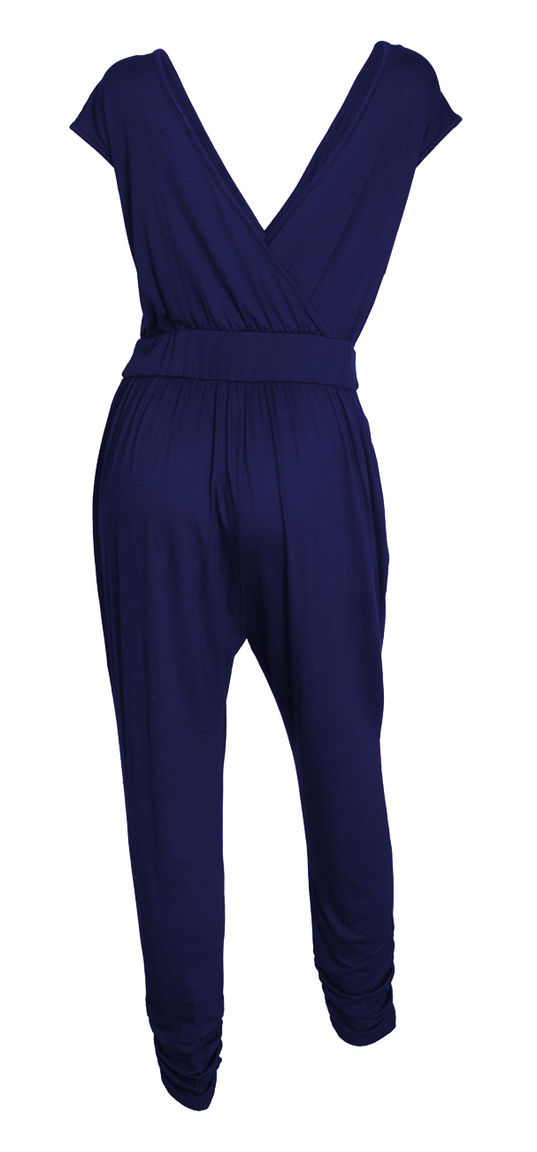 Evogues Plus Size Deep V-Neck Jumpsuit Red Designer Print 19713-3X