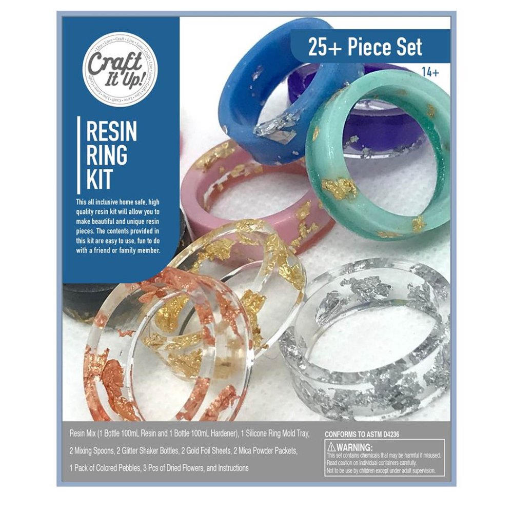 Craft It Up Resin Rings Kit 25+ Piece Set