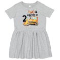 thumbnail image 3 of Inktastic Two and Digging It Bulldozer 2nd Birthday Girls Toddler Dress, 3 of 5